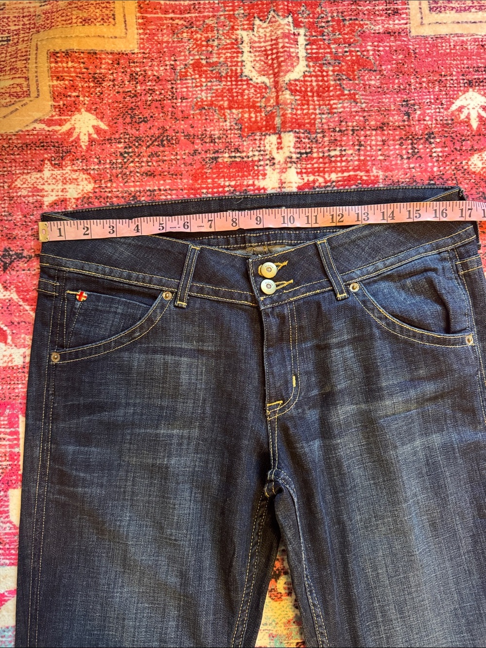 Hudson Low-Rise Dark Wash Flap Pocket Boot Cut Jeans Women’s Size 32 - Picture 8 of 10